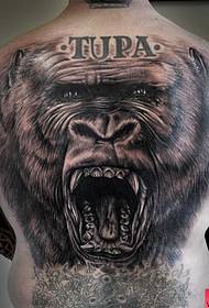 un'immagine di tatuaggio gorilla a schiena piena prepotente
