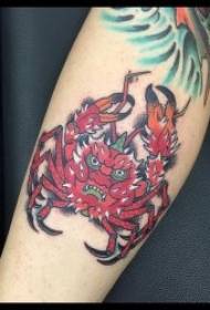 Modelli di tatuaggio di granchio Varietà di foto di tatuaggi di granchi che attraversano la faccia pazza