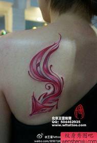 дівчата плечі красиві і красиві рожеві лисиці татуювання візерунок