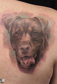 肩犬のタトゥーパターン