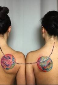 in set skildere tatoetfeardigens persoanlikheidspatroon foar kleurgradiënt tattoo
