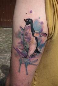 かわいいペンギンのタトゥーパターンのペンギンタトゥーフィギュア画像