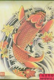 pop Ett vackert färgat traditionellt tioarmad bläckfisk tatuering manuskript