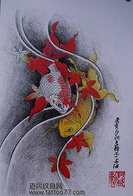 manoscritto tatuaggio carpa pesce rosso