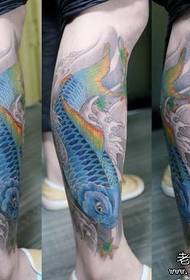 modello del tatuaggio del calamaro di colore della gamba dei ragazzi