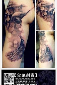 braço belo pop pássaro tatuagem padrão