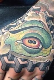 Germana dinosaŭro-tatuo kobro kaj karikatura krokodila tatuado akvarela besta ŝablono