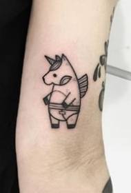 gudrs līnijas mazu dzīvnieku tetovējums - 9 radoši mazu svaigu līniju dzīvnieka vienkāršs tetovējums