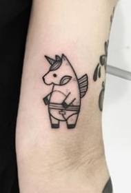 cute line small animal tattoo - 9 creative small fresh lines animal simple tattoo pattern