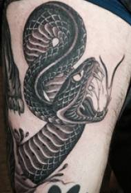 drenge arm på sort punkt thorn abstrakt linje dyr slange tatovering billede