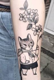 un set drăguț de tatuaje cu o singură linie de animale negre și gri, pentru copii