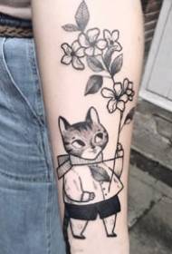 simpatico set di tatuaggi animali a linea singola per bambini neri e grigi