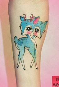 arm kawaii herten tattoo patroon