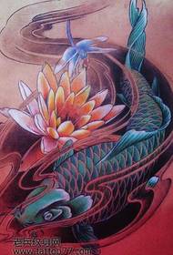 rukopis likova tetovaža lignje - rukopis u boji lotosa lignje tetovaža
