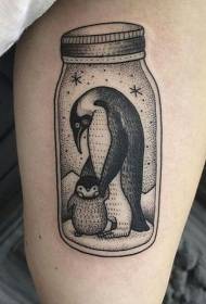 tato hewan kecil nakal lucu penguin pola tato