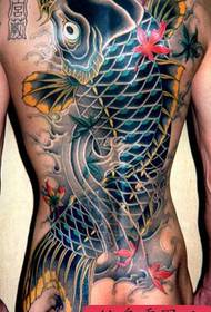 galleria di tatuaggi professionali: immagine del modello del tatuaggio del calamaro posteriore