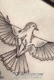 geometrische punt geprikt kleine duif tattoo patroon