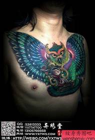 Male Front Chest Cool Classical Owl Tattoo Pattern 132736 - Arm classic cool cue tattoo tattoo