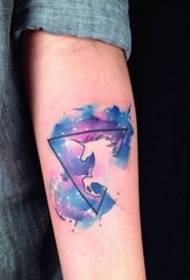 Mala kozmička tetovaža Harajuku Star Tattoo i Little Planet Tattoo Geometrijski uzorak za tetovažu