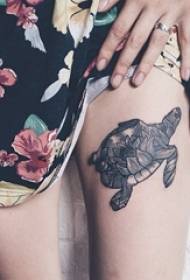tattoo turtle rupa-rupa titik tattoo abu-abu hideung Thorn tip tattoo kura-kura