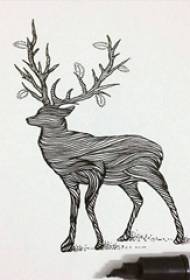 svart linje kreativ personlighet djur konst liten färsk tatuering manuskript