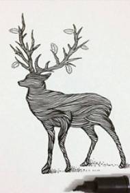 linea nera personalità creativa arte animale manoscritto piccolo tatuaggio fresco