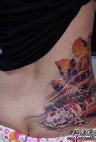 Schönheit Taille Farbe Tintenfisch Lotus Tattoo Muster