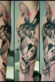 tatuagem de coelho fofo dócil e padrão de tatuagem fofo coelho fofo
