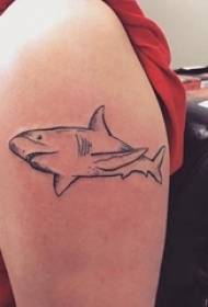 jongens armen op zwarte eenvoudige lijnen kleine dieren haai tattoo foto's