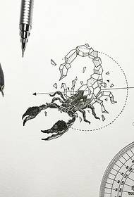 scorpion linea geometrica di mudellu di tatuaggi