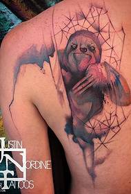 váll akvarell állat tetoválás minta