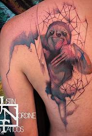 modello di tatuaggio animale della spalla dell'acquerello