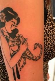 tatuaggio scorpione pieno di tatuaggi