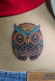 Iyo yakanaka owl tattoo maitiro muchiuno chemukadzi akanaka