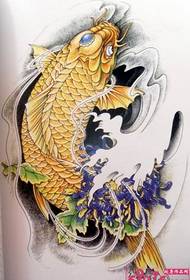 migrerande gyllene bläckfisk tatuering manuskript bild