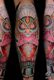 A very popular European and American owl tattoo pattern 132372-girls back cute classic rabbit tattoo pattern