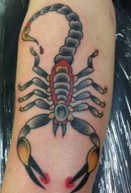 Scorpion wêneya tattooê ya tîrêjê ya ku bi tevahî tewra sêwirana sêwiranê pêk tê