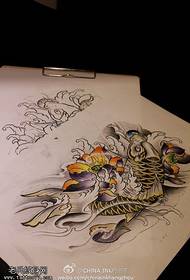 traditional lotus carp tattoo manuscript picture