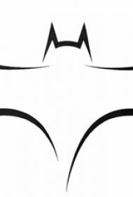 ligne noire croquis créatif littéraire simple chauve-souris des animaux tatouage manuscrit