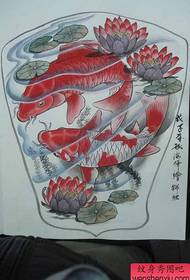 muundo kamili wa tattoo ya squid lotus