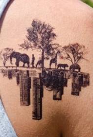 meninos ombro ponto preto espinho edifício e animal planta tatuagem fotos
