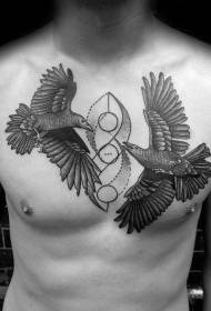 figura del tatuaggio del corvo una varietà di tonalità del modello del tatuaggio del corvo scuro