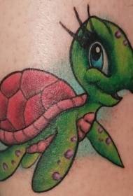 Turtle Tattoo Model- ի դանդաղ շարժման կրիայի դաջվածքի ձևը