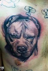 ຮູບແບບ tattoo bulldog ຫນ້າເອິກ