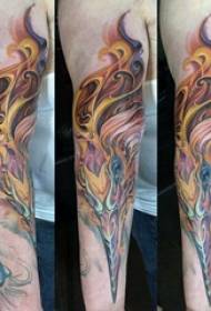 tatuazh feniks që fluturon në qiellin e modelit të tatuazhit Phoenix