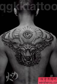 male back cool half-back deer tattoo pattern