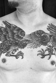 vrana tetovaža figura odbojka leteči vzorec tatoo vrane