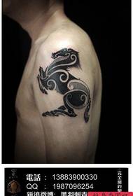 Arm a classic totem horse tattoo pattern