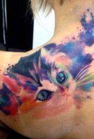 model de tatuaj pisică independent și înalt de model de tatuare pisică rece