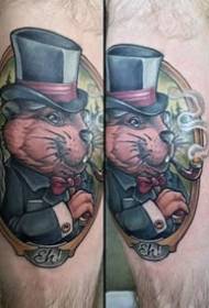 animalien kastore tatuajea _ 9 sly cute castor tattoo tattoo works